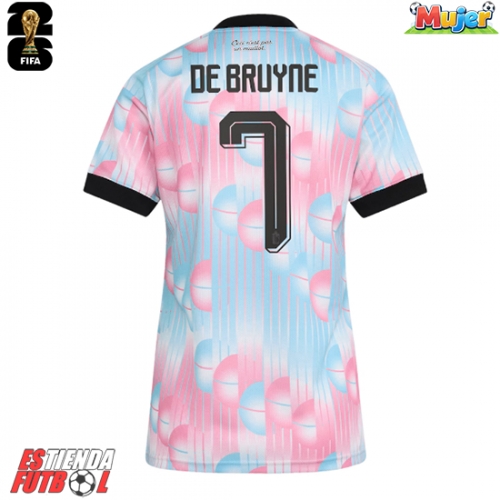 Bélgica Kevin De Bruyne #7 Segunda Equipación Mujer Mundial 2026 Manga Corta